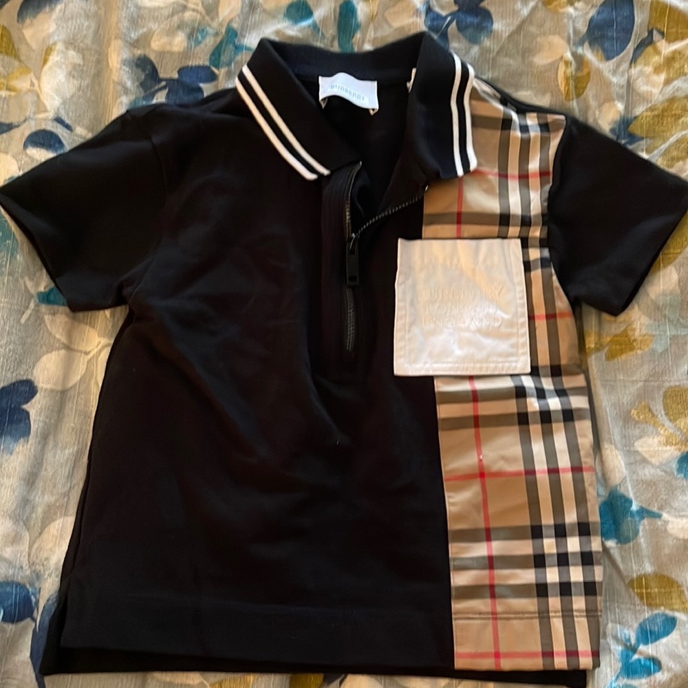 Burberry polo with zipper size 2T